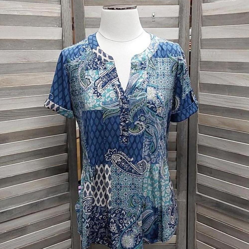 Blue Paisley Print Top | Sami & Jo | X Large